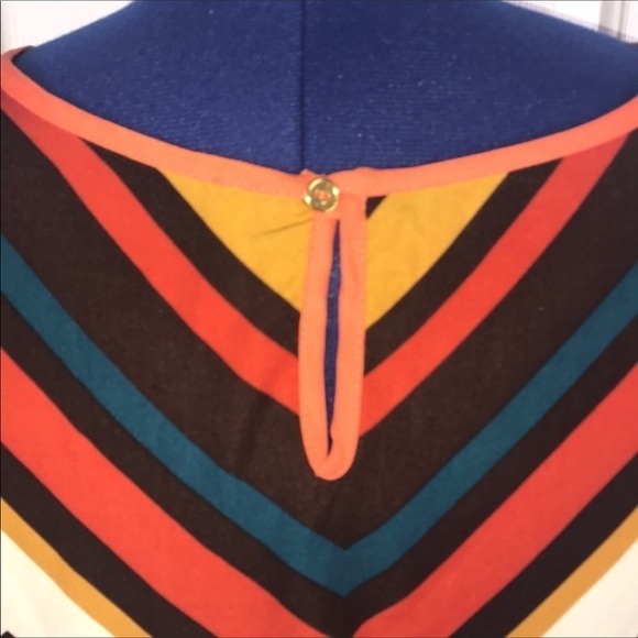 NWT Moa XL retro chevron‎ pattern hi/low hem short sleeve crew neck top - Picture 7 of 8